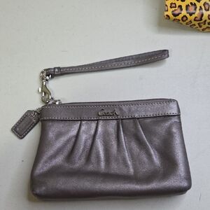 Coach Shimmering Silver Wristlet